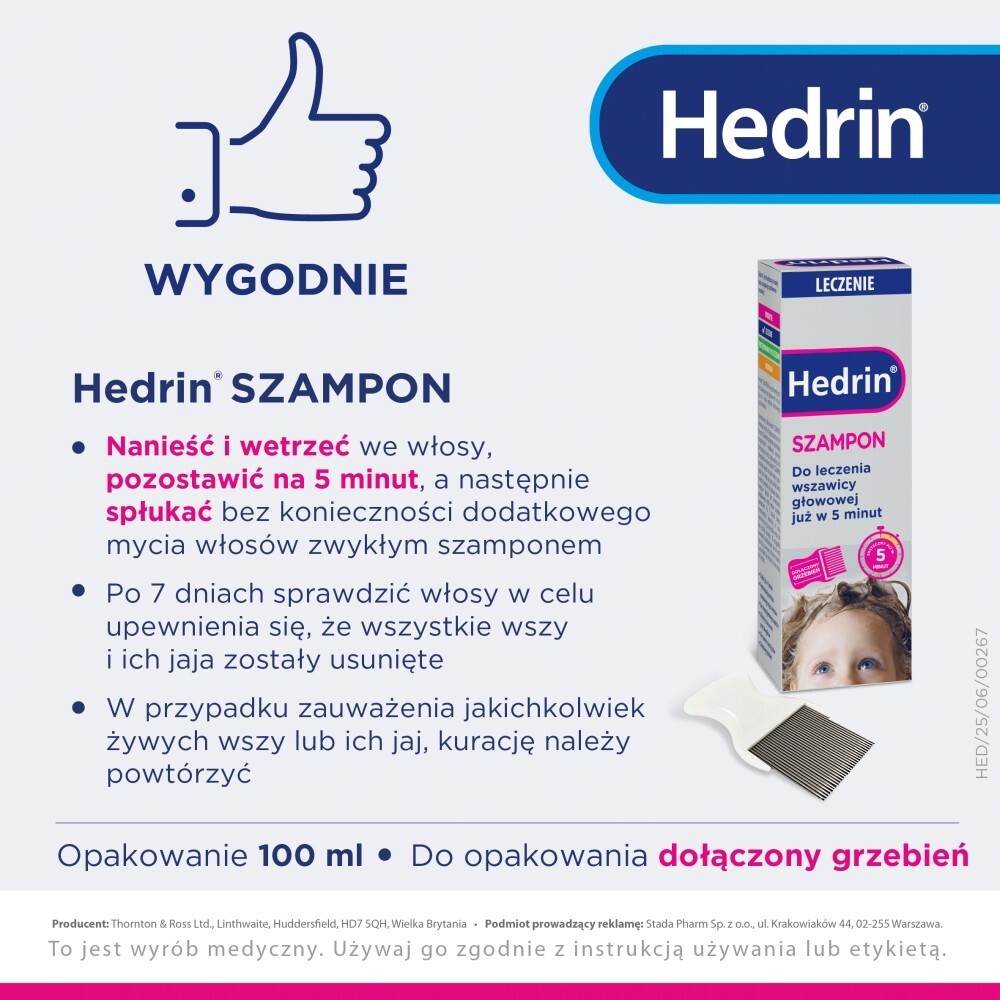 Hedrin, szampon przeciw wszawicy, 100 ml