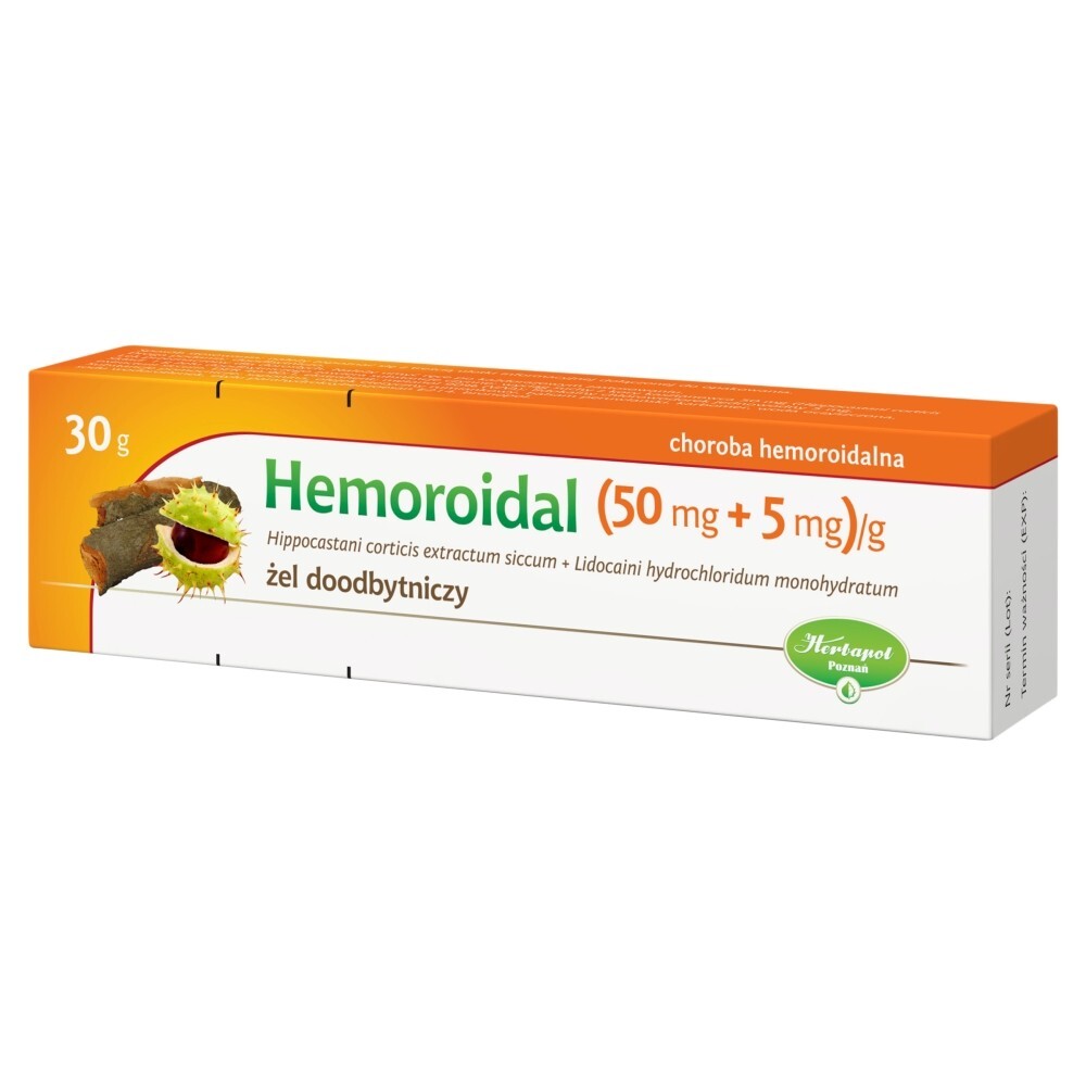 Hemoroidal 50 mg + 5 mg Żel doodbytniczy 30 g