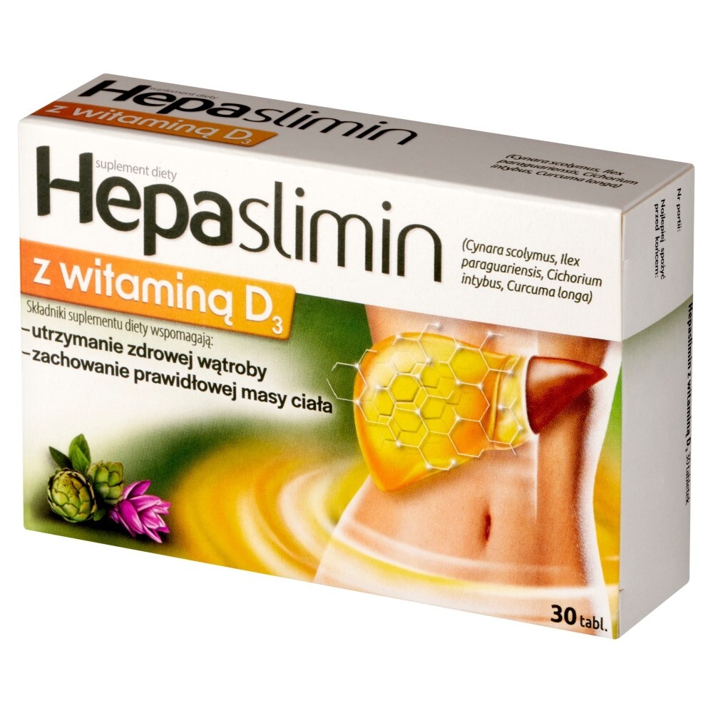 Hepaslimin z witaminą D3, tabletki powlekane, 30 tabletek