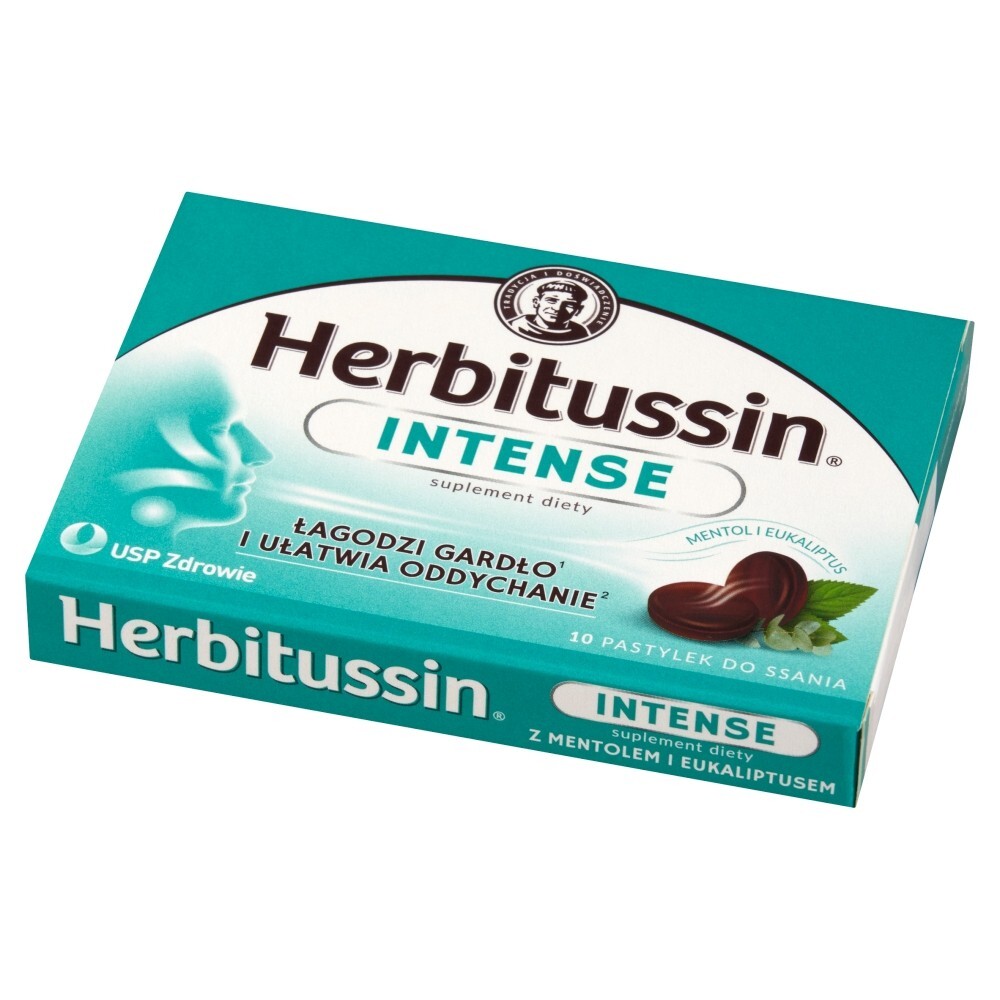 Herbitussin Intense, pastylki do ssania, 10 pastylek