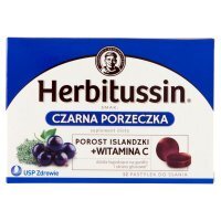 Herbitussin Suplement diety pastylki do ssania smak czarna porzeczka 12 sztuk