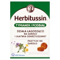 Herbitussin Tymianek i Podbiał, pastylki do ssania, 12 pastylek