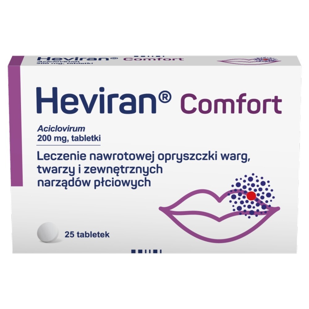 Heviran Comfort, 200 mg, tabletki, 25 tabletek