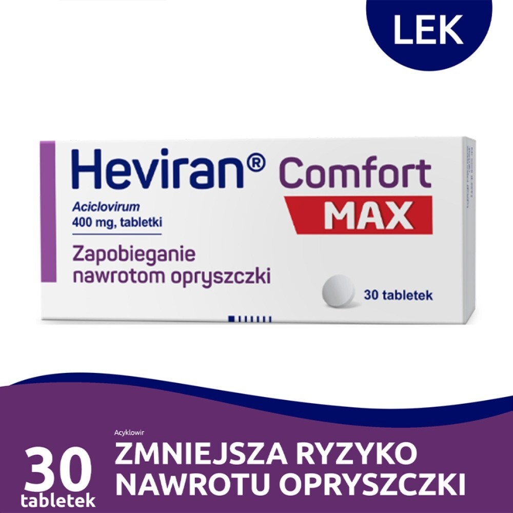 Heviran Comfort MAX, 400 mg, tabletki, 30 tabletek