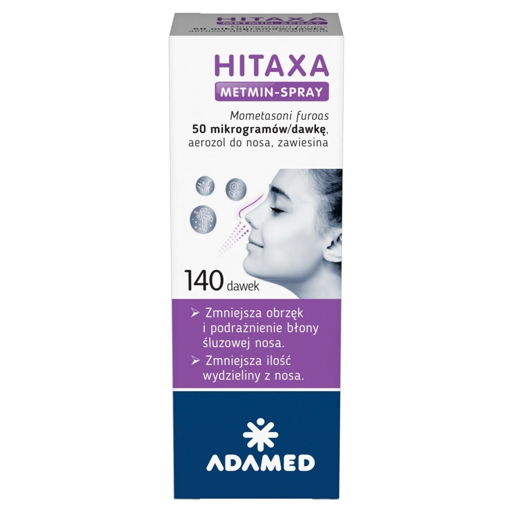 Hitaxa Metmin-Spray, 50 mcg/dawkę, aerozol do nosa, 140 dawek
