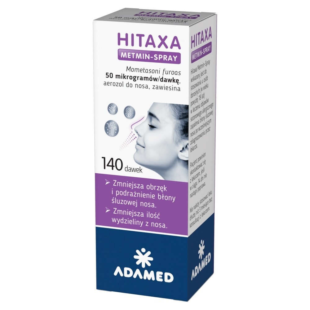 Hitaxa Metmin-Spray, 50 mcg/dawkę, aerozol do nosa, 140 dawek
