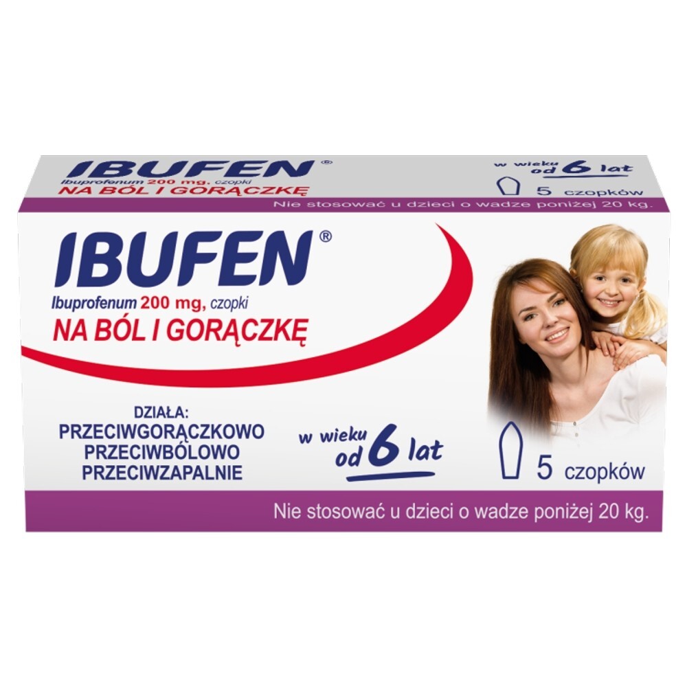 Ibufen 200 mg, 5 czopków