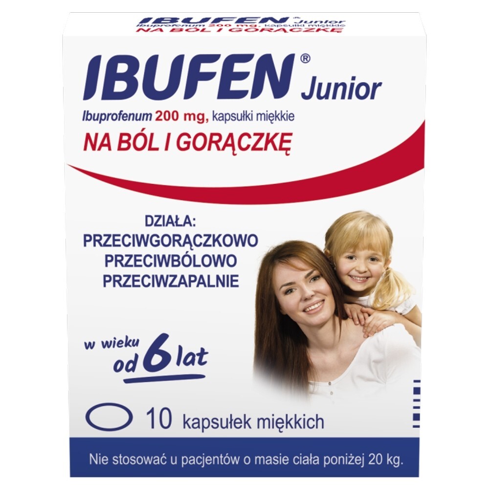 Ibufen Junior 200 mg, 10 kapsułek