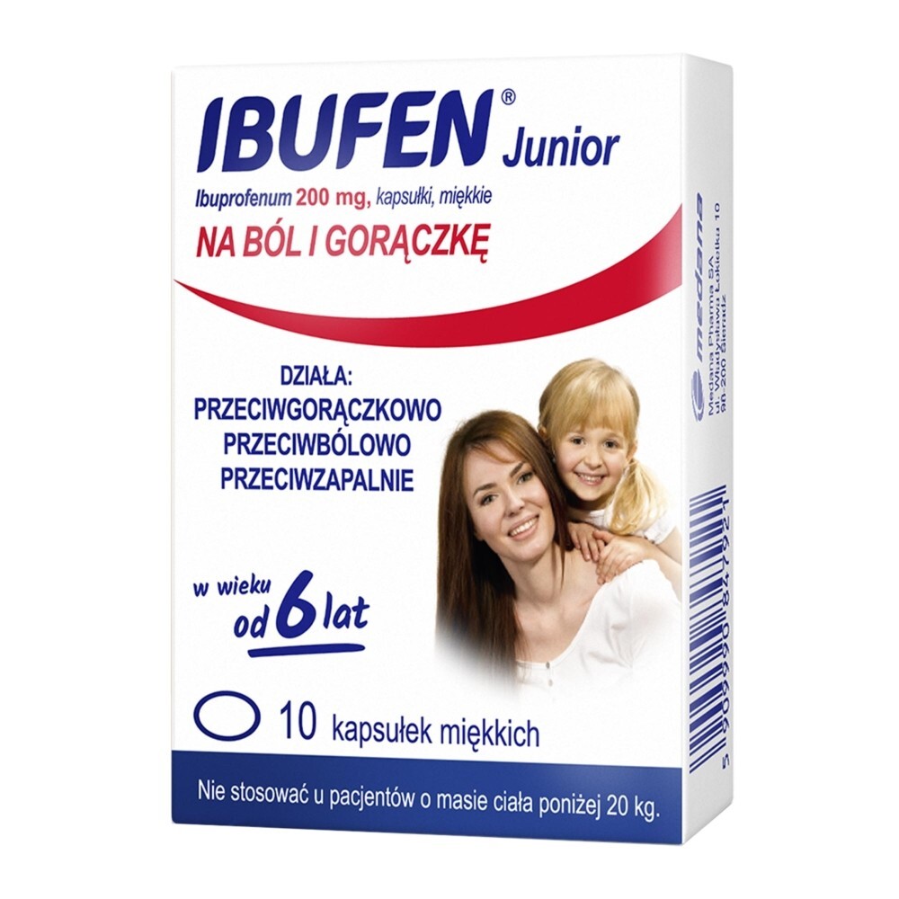 Ibufen Junior 200 mg, 10 kapsułek