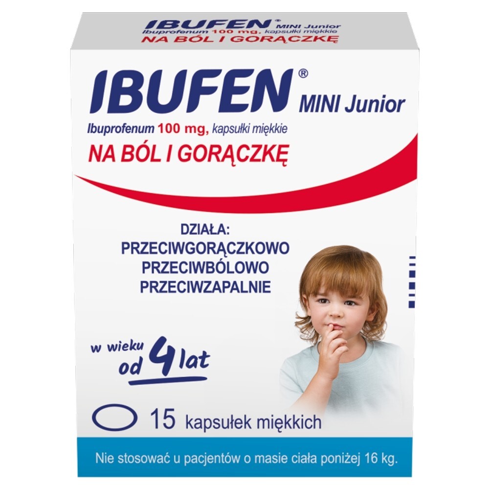 Ibufen mini Junior 100 mg x 15 kaps.
