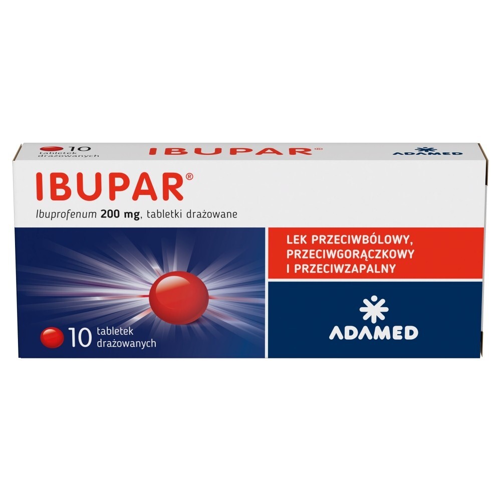 Ibupar, 200 mg, tabletki drażowane, 10 tabletek