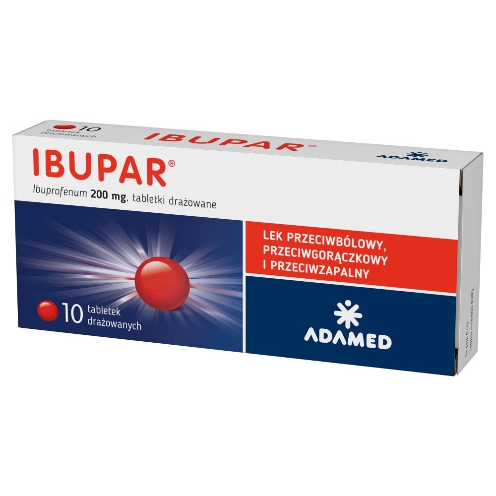 Ibupar, 200 mg, tabletki drażowane, 10 tabletek