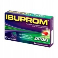 Ibuprom Zatoki, 200 mg + 30 mg, tabletki powlekane, 24 tabletki