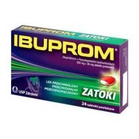 Ibuprom Zatoki Sprint, 200 mg + 30 mg, kapsułki miękkie, 10 kapsułek