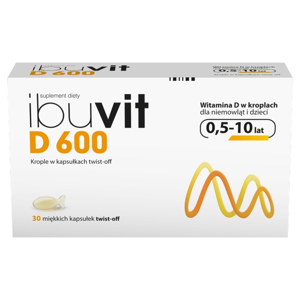Ibuvit D 600, kapsułki twist-off, 30 kapsułek