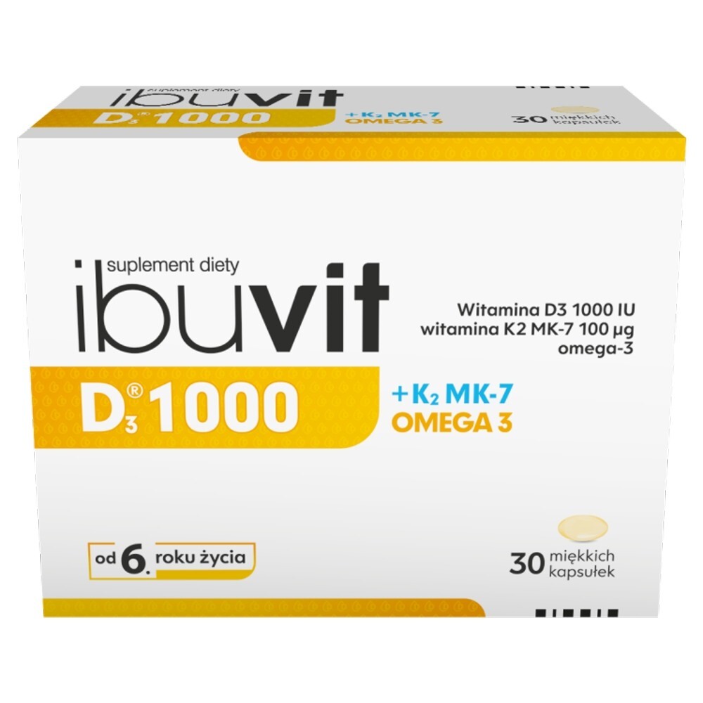 Ibuvit D3 1000+K2 MK-7 Omega 3, kapsułki, 30 kapsułek