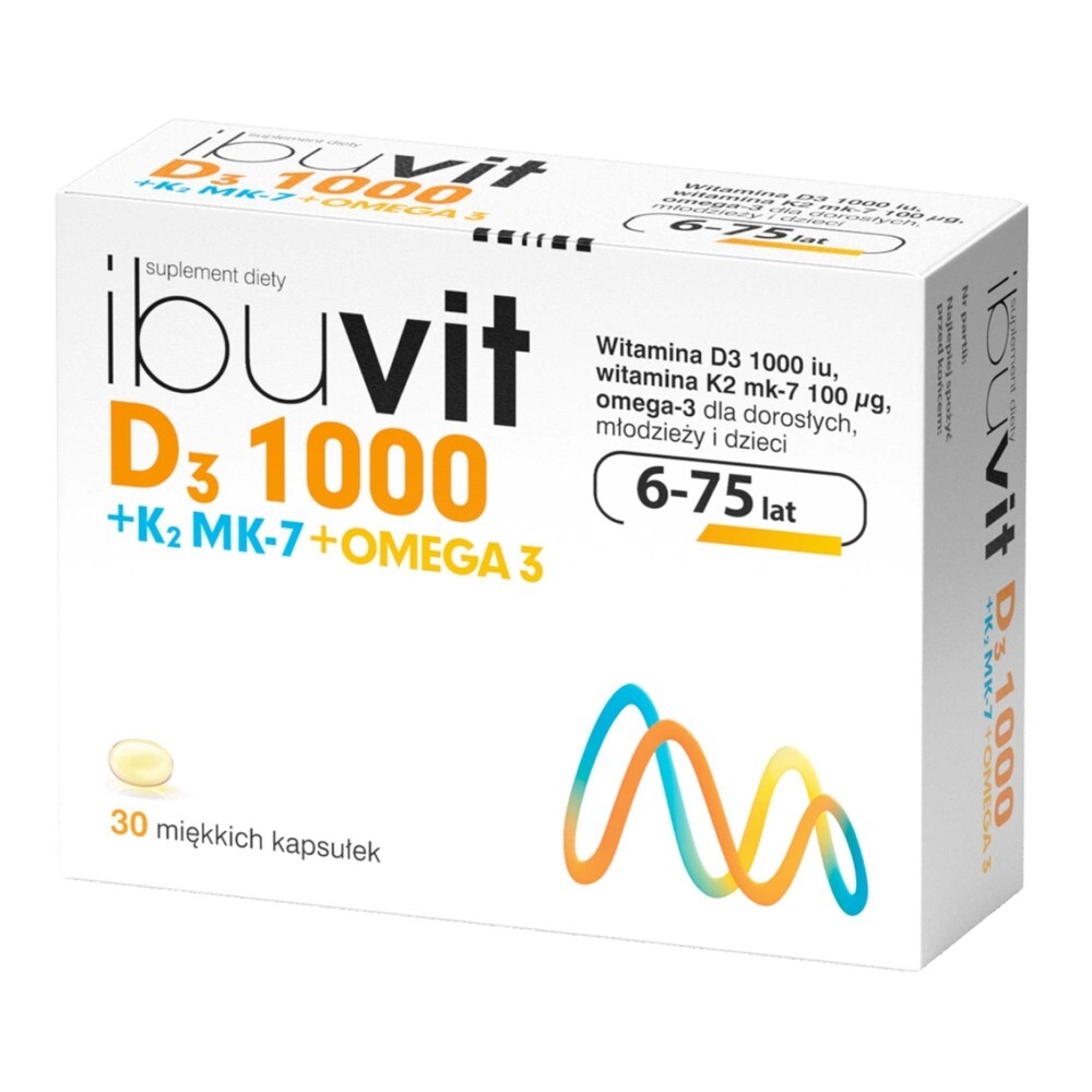 Ibuvit D3 1000+K2 MK-7 Omega 3, kapsułki, 30 kapsułek
