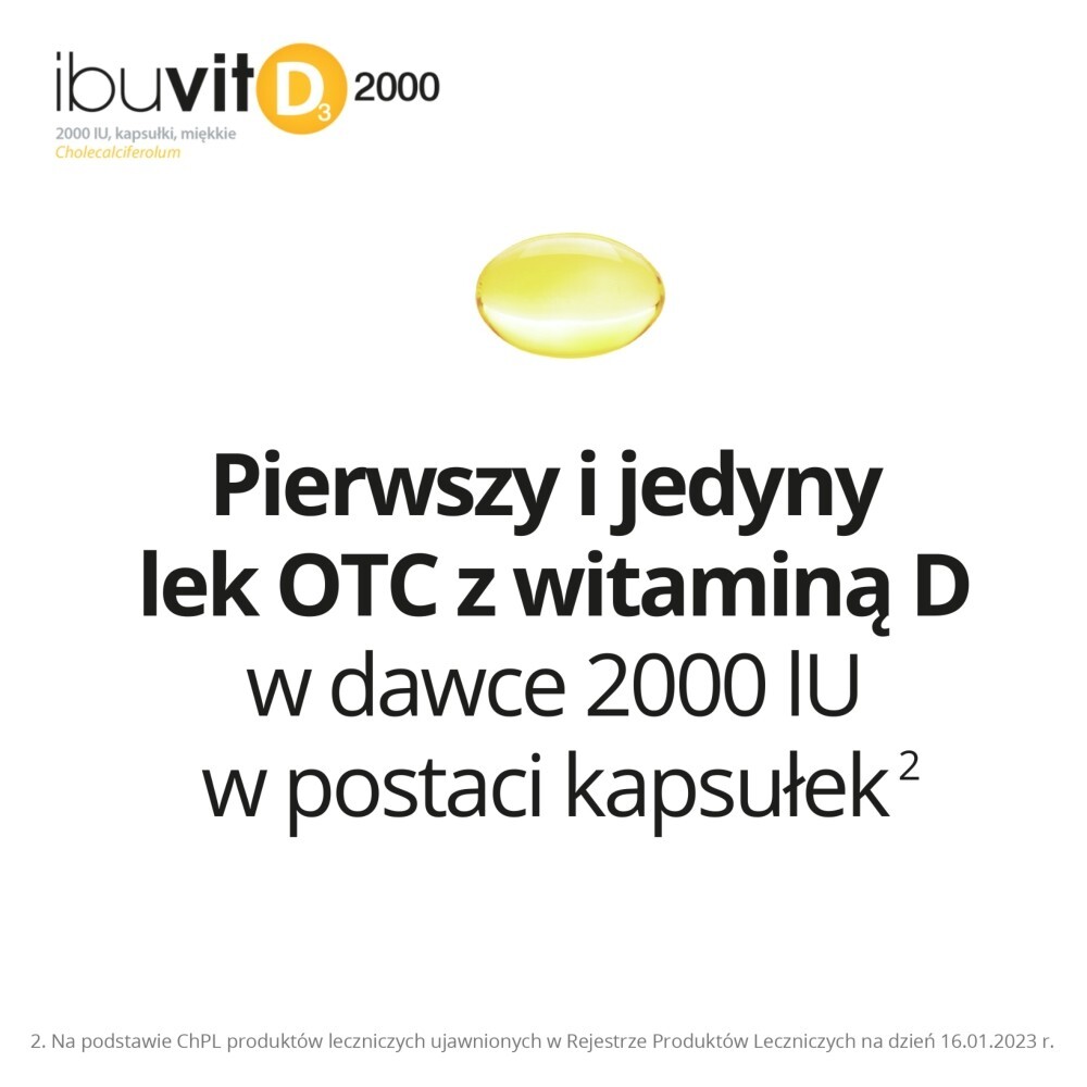 Ibuvit D3 2000 IU, 2000 IU, kapsułki miękkie, 30 kapsułek