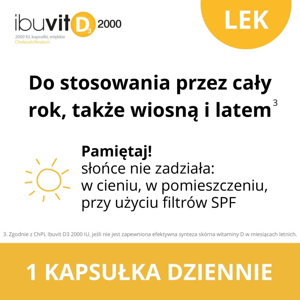 Ibuvit D3 2000 IU, 2000 IU, kapsułki miękkie, 30 kapsułek