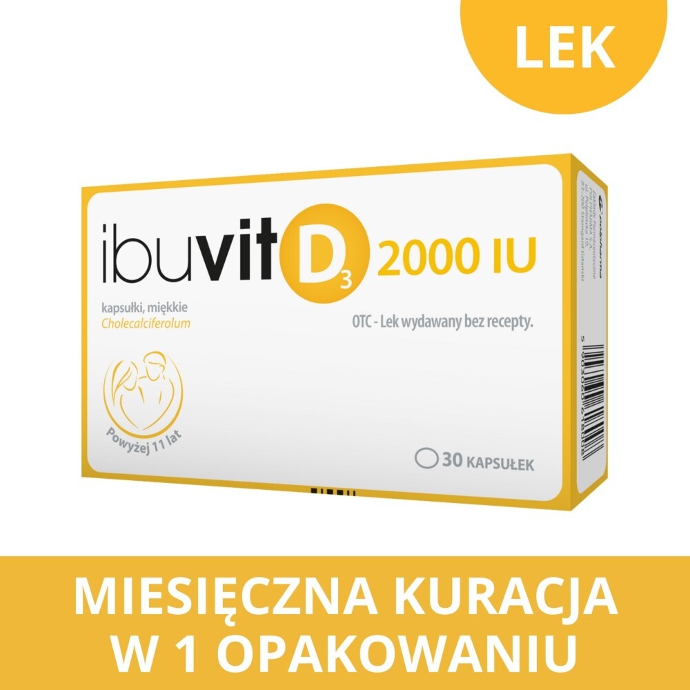 Ibuvit D3 2000 IU, 2000 IU, kapsułki miękkie, 30 kapsułek