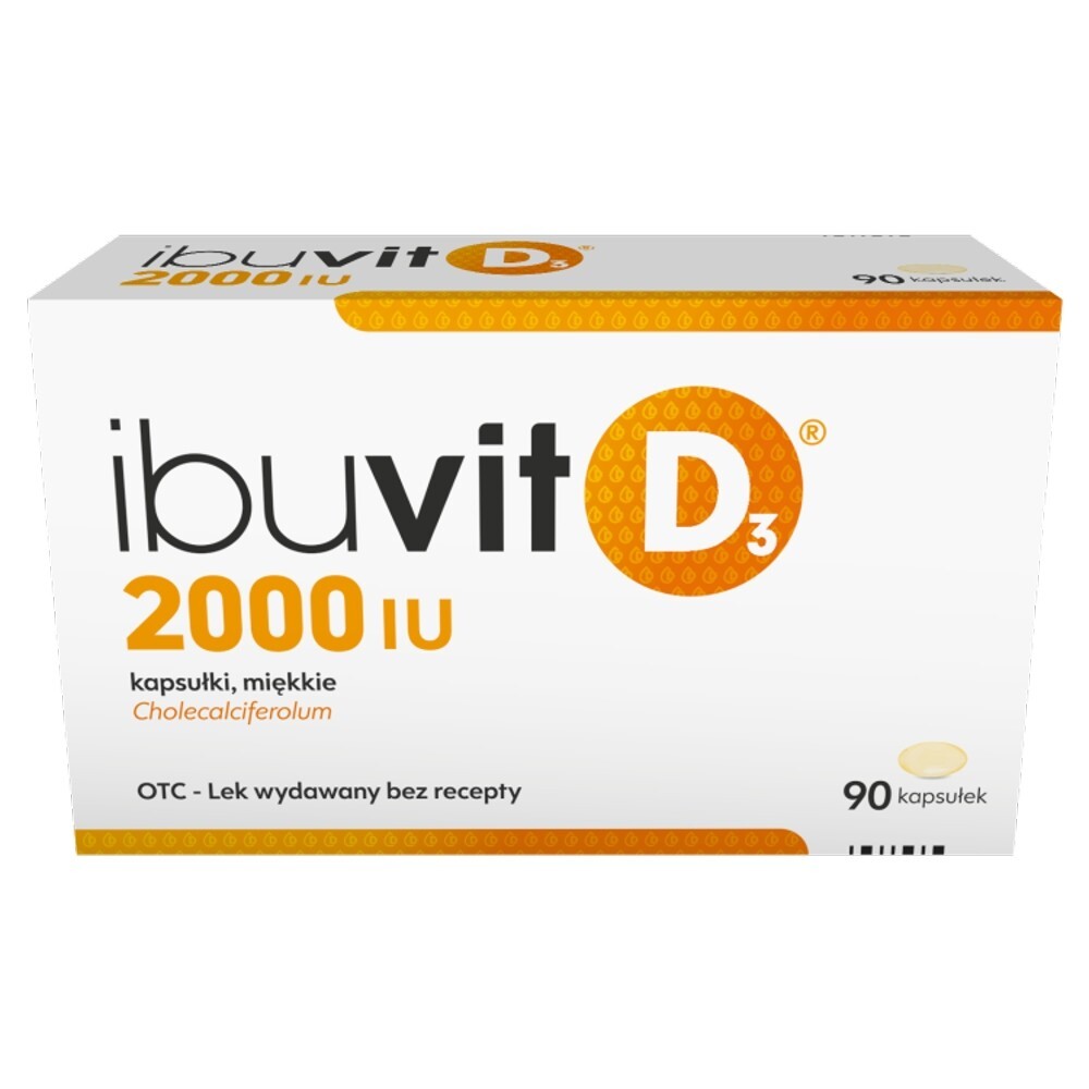 Ibuvit D3 2000 IU, 2000 IU, kapsułki miękkie, 90 kapsułek