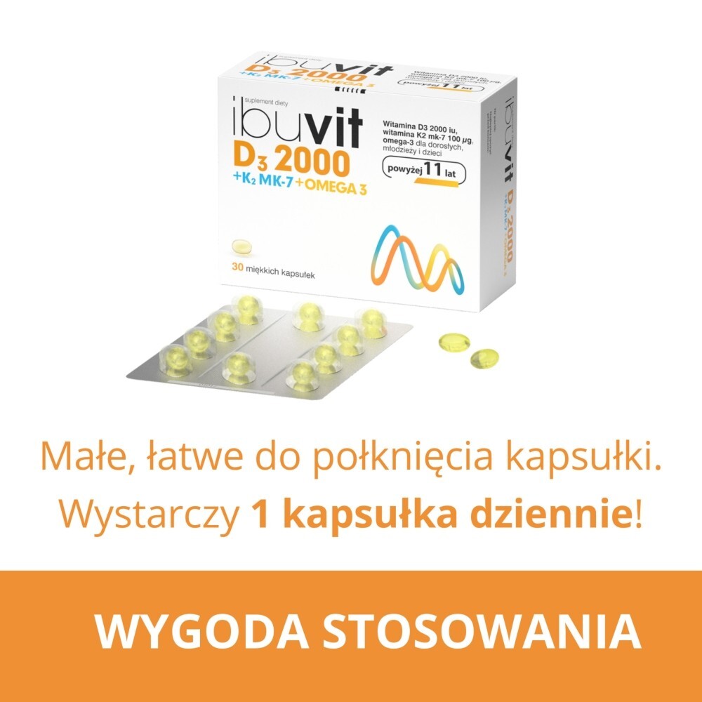 Ibuvit D3 2000+K2 MK-7 Omega 3, kapsułki, 30 kapsułek