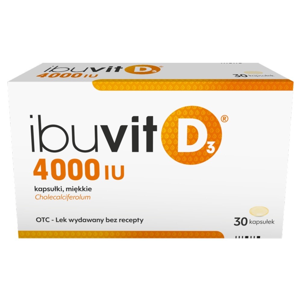Ibuvit D3 4000 IU, 4000 IU, kapsułki miękkie, 30 kapsułek