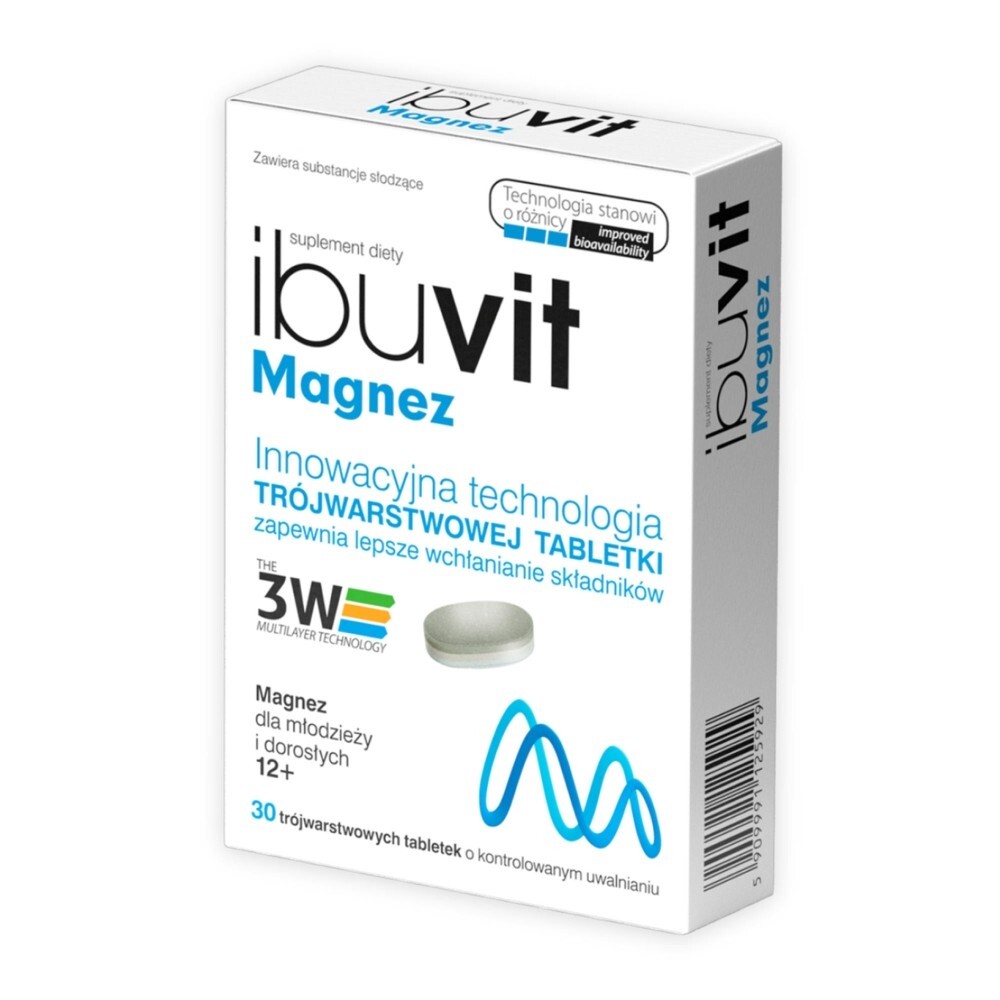 Ibuvit Magnez, tabletki trójwarstwowe, 30 tabletek