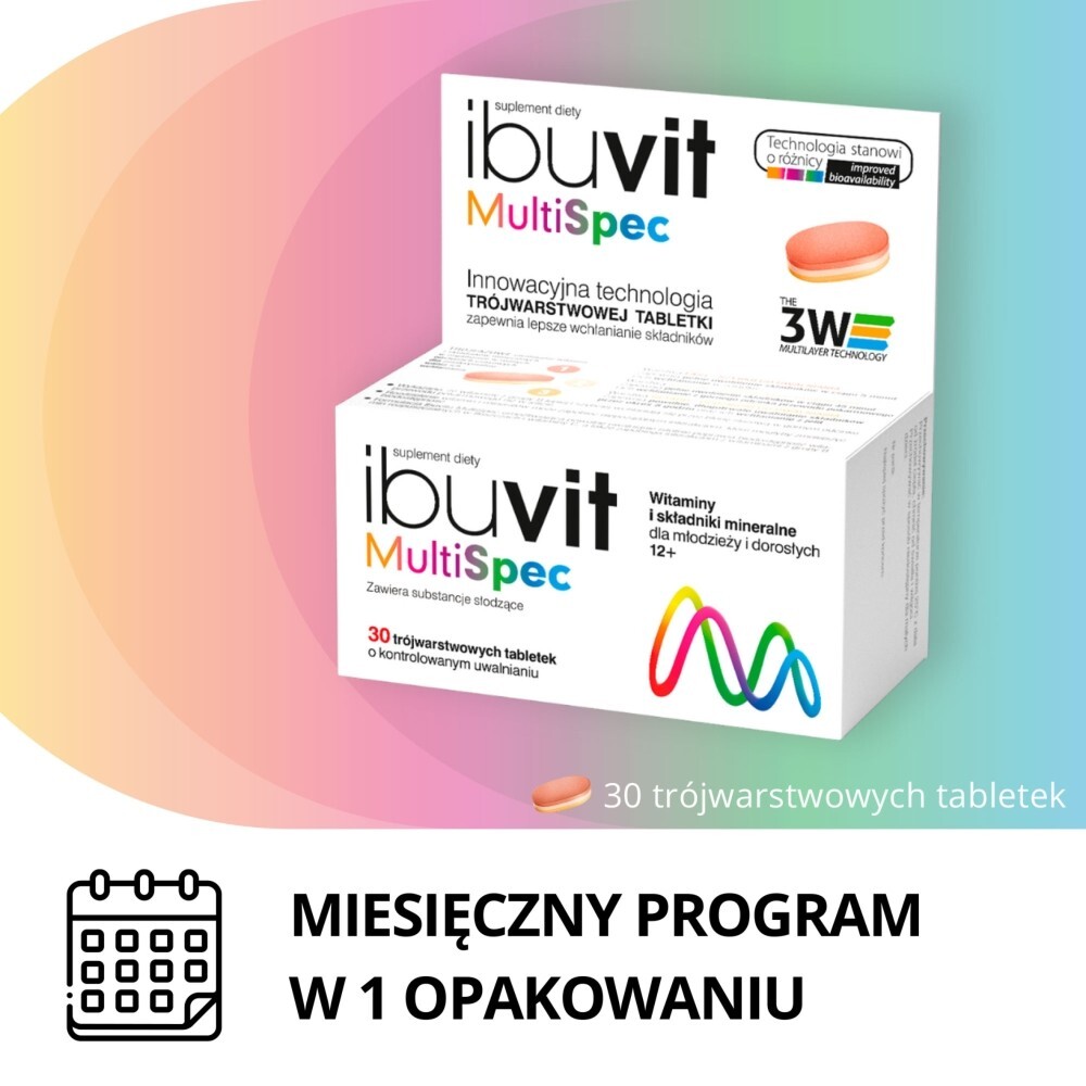Ibuvit MultiSpec, tabletki trójwarstwowe, 30 tabletek
