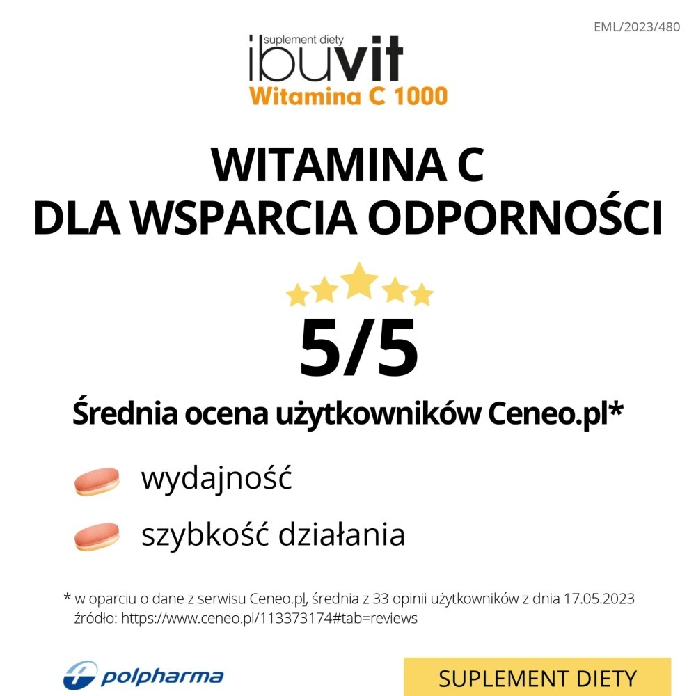 Ibuvit Witamina C 1000, tabletki trójwarstwowe, 30 tabletek