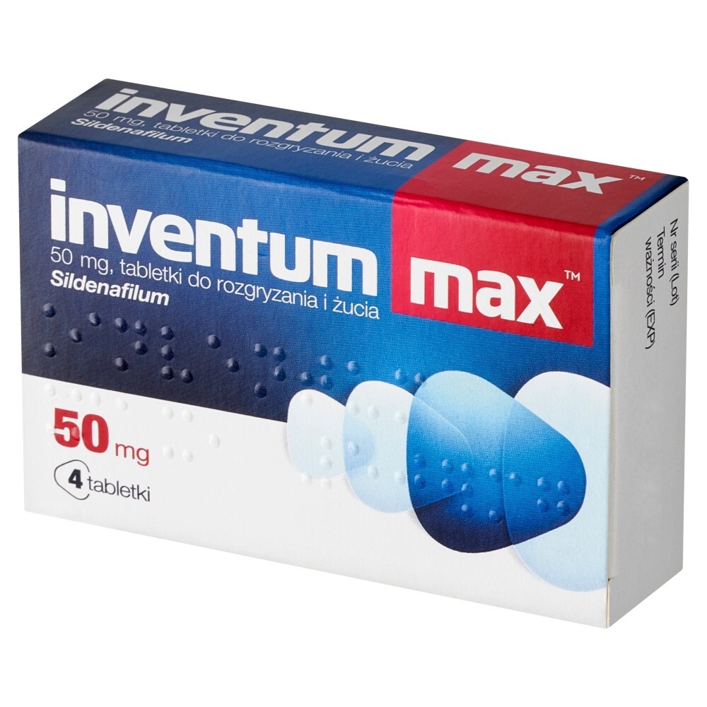 Inventum Max 50 mg, 4 tabletki do rozgryzania i żucia
