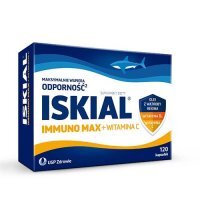 Iskial Immuno Max + Witamina C, dla dzieci powyżej 6 lat i dorosłych, 120 kapsułek
