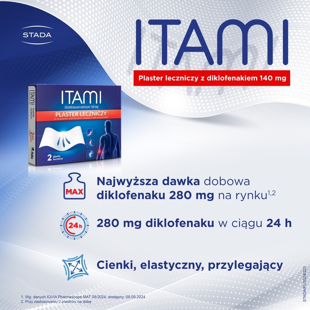 Itami, 140 mg, plastry lecznicze, 2 sztuki