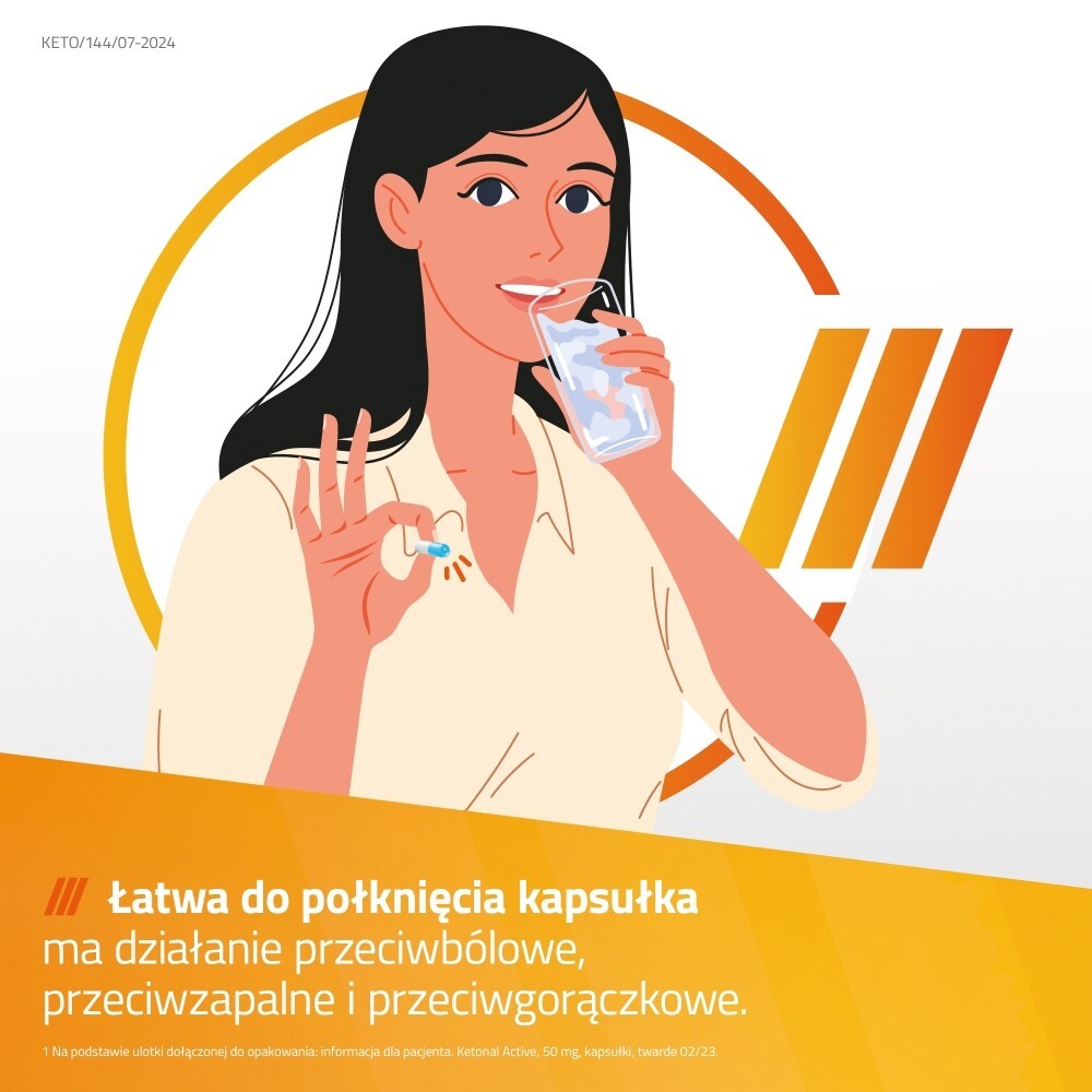 Ketonal Active 50 mg Kapsułki twarde 10 sztuk