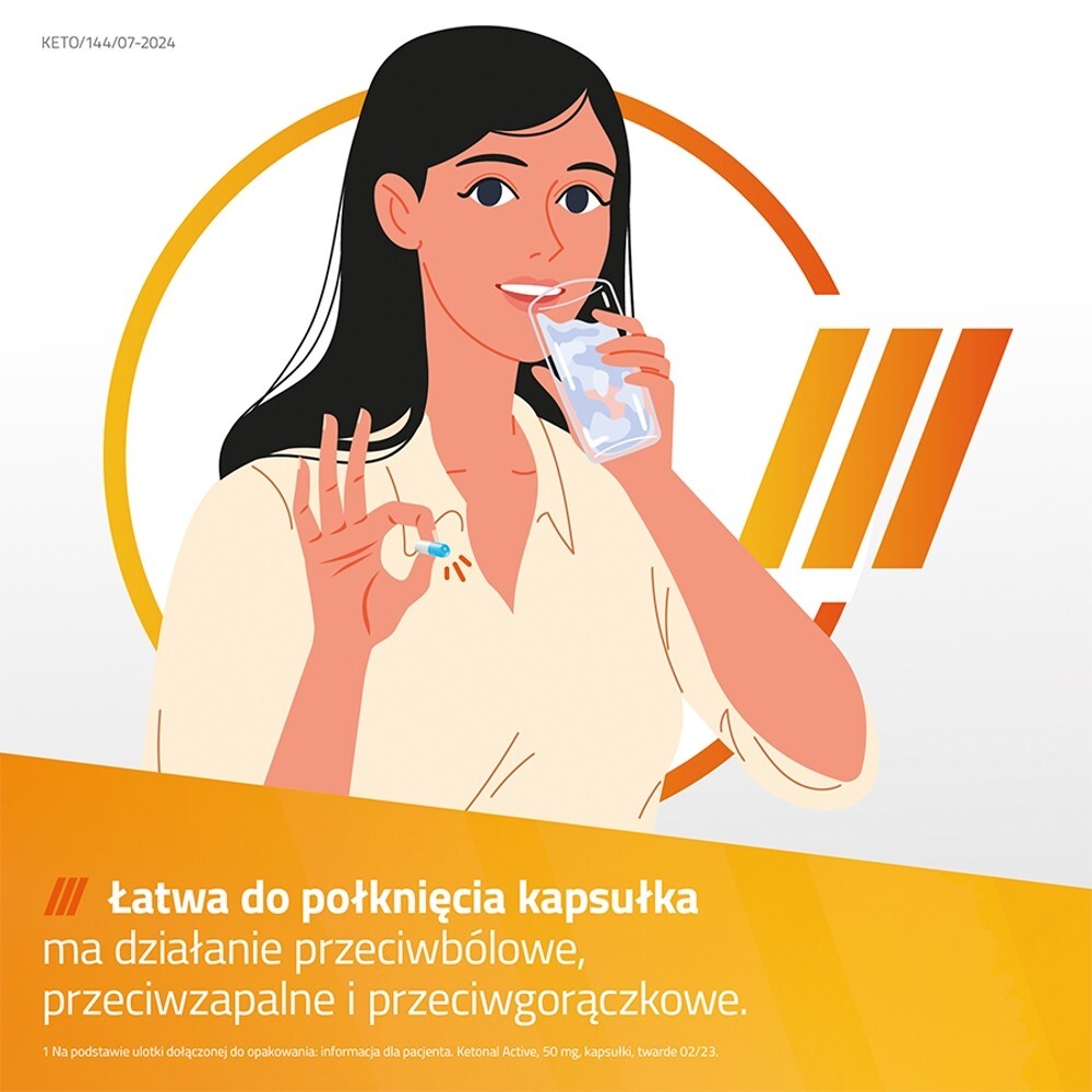 Ketonal Active 50 mg Kapsułki twarde 20 sztuk