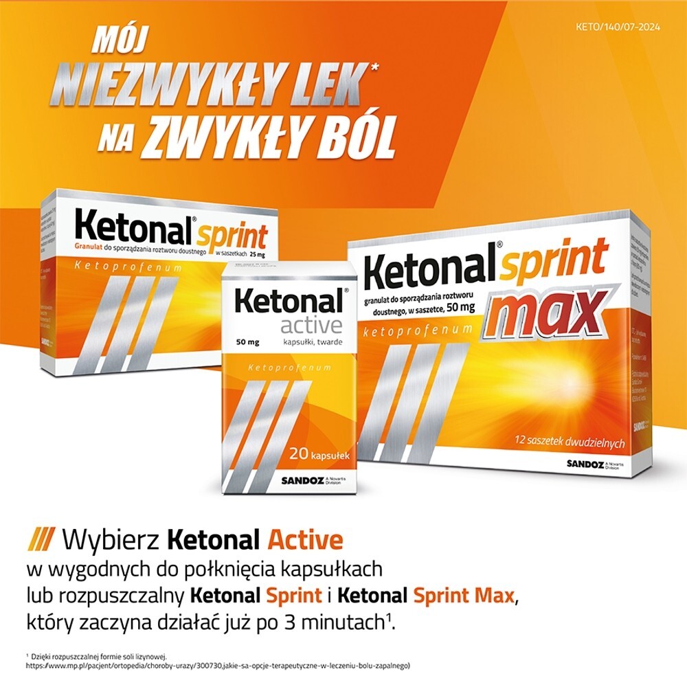 Ketonal Active 50 mg Kapsułki twarde 30 sztuk