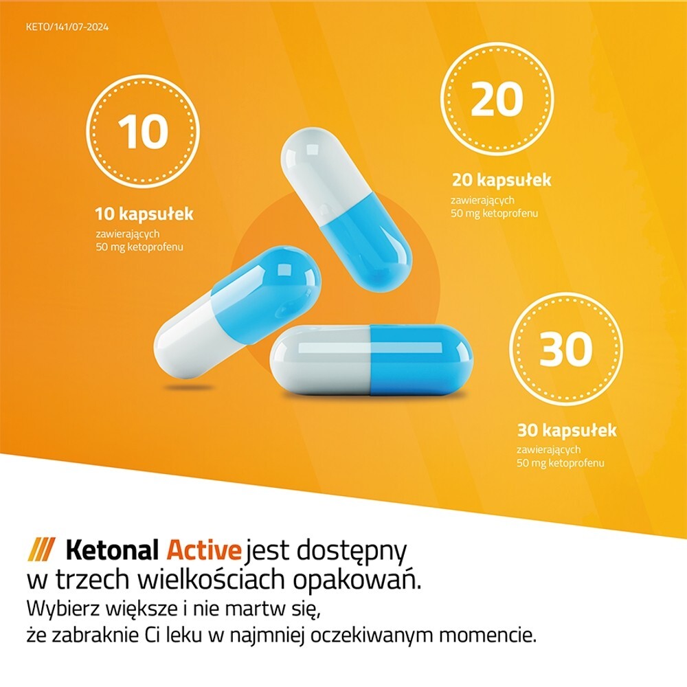 Ketonal Active 50 mg Kapsułki twarde 30 sztuk