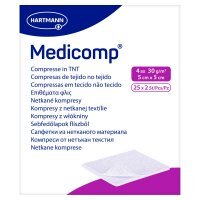 Kompres włóknisty jałowy Medicomp, 4 warstwowy, 5 cm x 5 cm, 50 sztuk