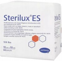 Kompresy niejałowe Sterilux ES, 13-nitkowe, 8 warstwowe, 10 cm x 10 cm, 100 sztuk