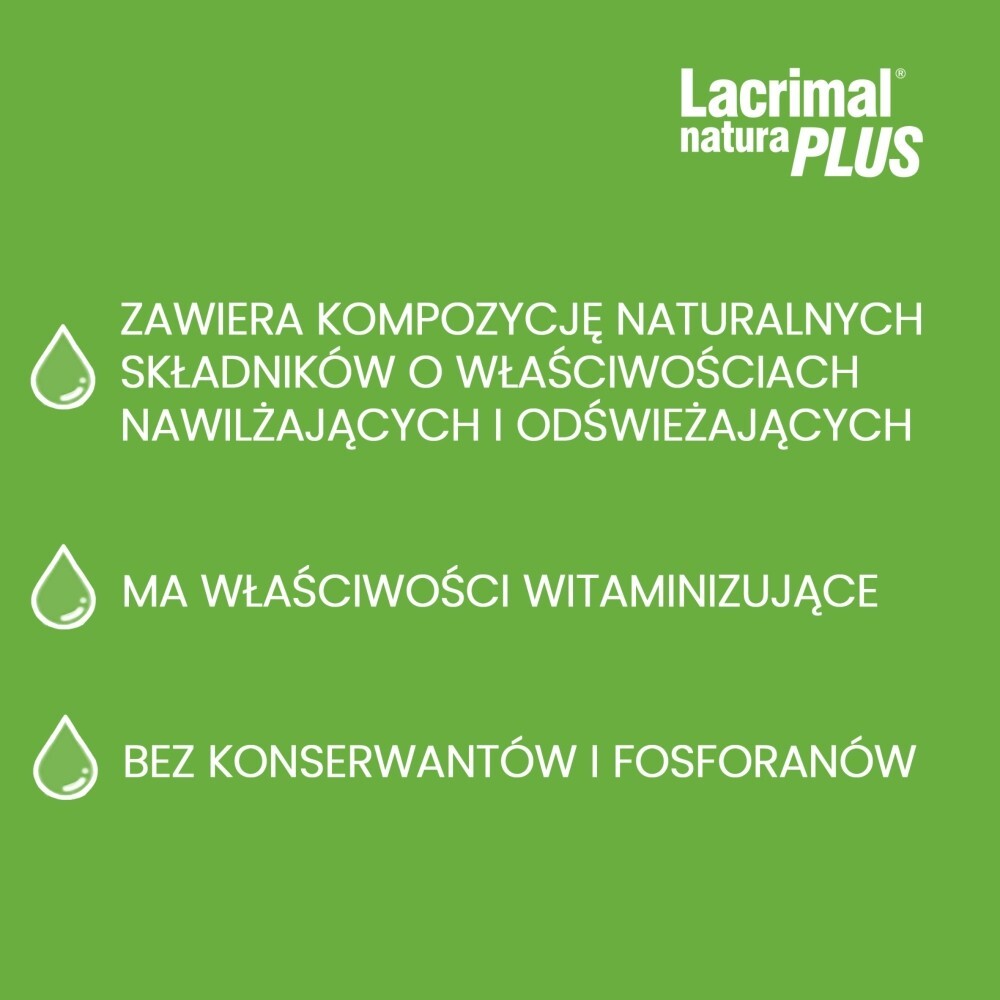 Lacrimal Natura Plus, krople do oczu, 10 ml