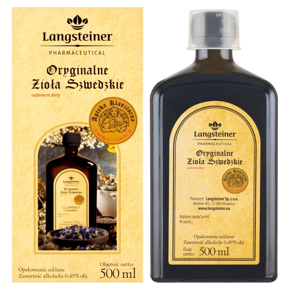 Langsteiner Oryginalne Zioła Szwedzkie, płyn, 500 ml