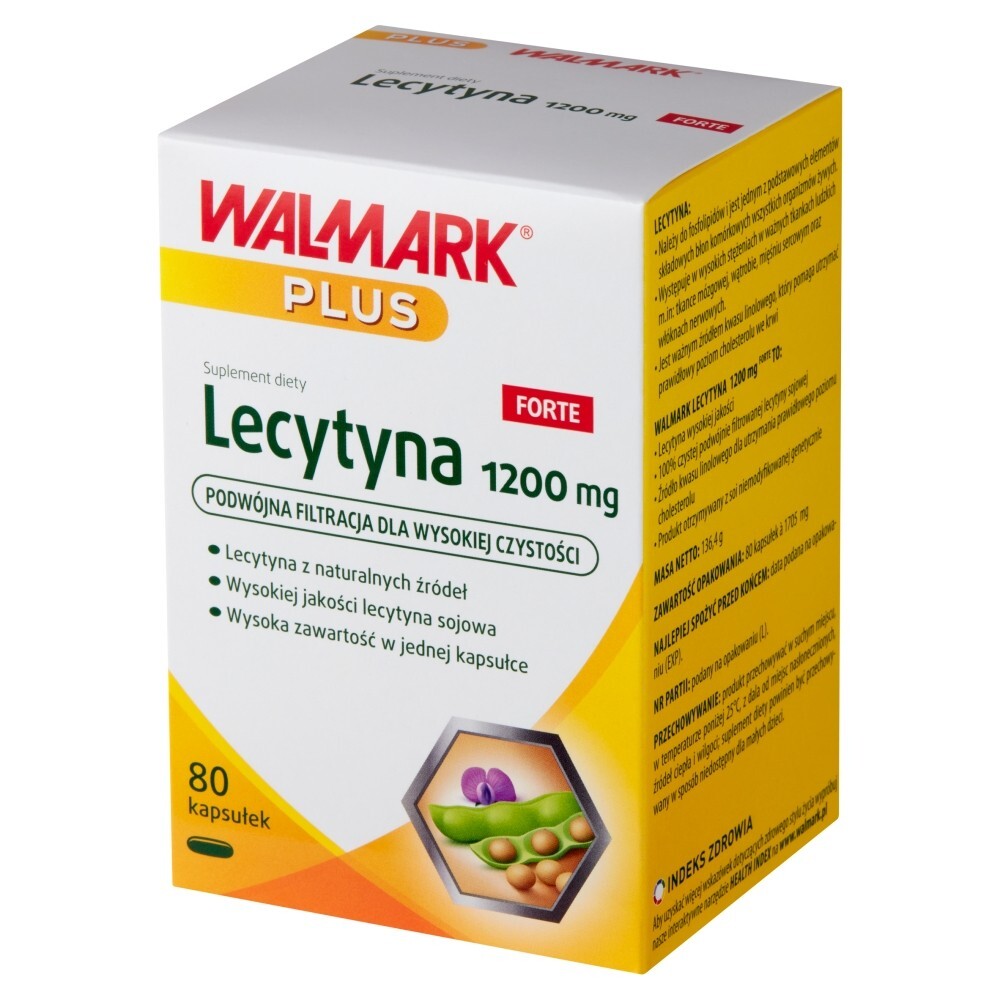 Lecytyna 1200 mg Forte, kapsułki, 80 kapsułek Walmark