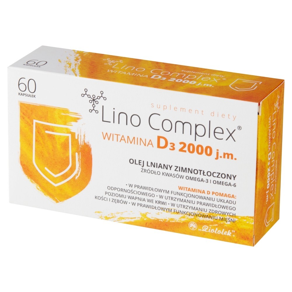 Lino Complex witamina D₃ 2000 j.m. Suplement diety 8,34 g (60 x 139 mg)
