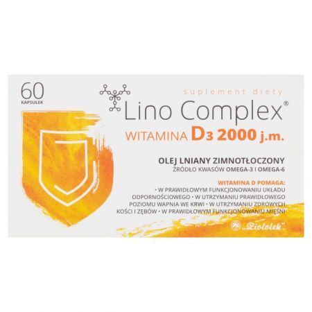 Lino Complex witamina D₃ 2000 j.m. Suplement diety 8,34 g (60 x 139 mg)