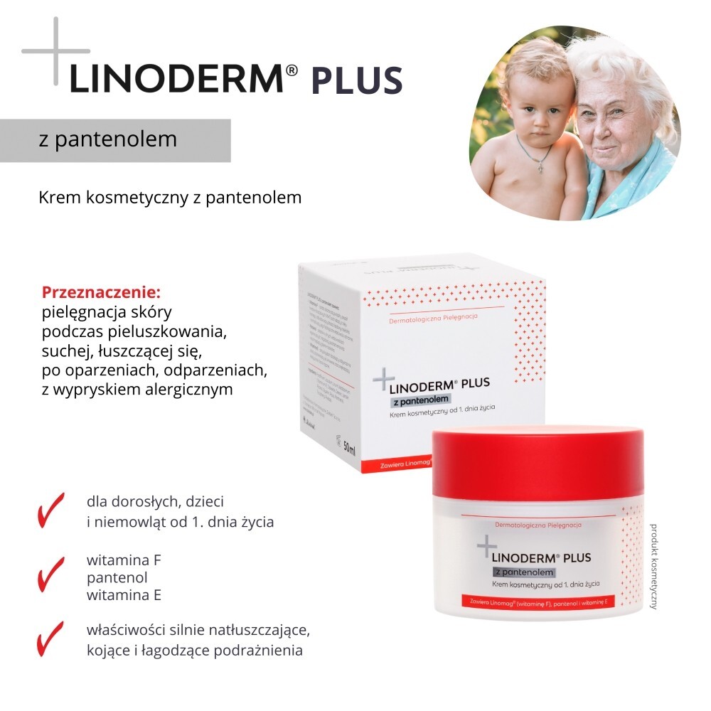Linoderm Plus z pantenolem Krem kosmetyczny od 1 dnia życia 50 ml