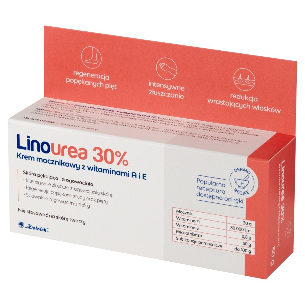 Linourea 30%, krem mocznikowy z witaminami A i E, 50 g