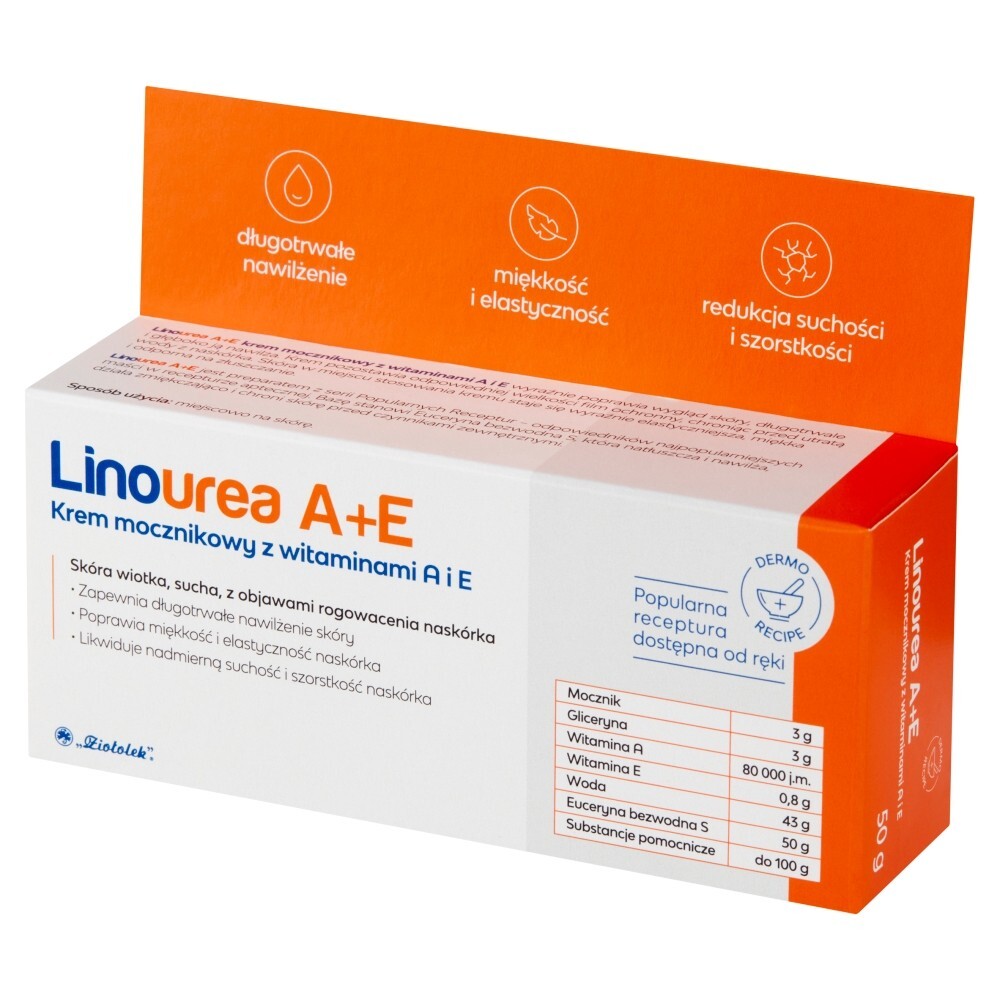 Linourea A+E, krem mocznikowy z witaminami A i E, 50 g