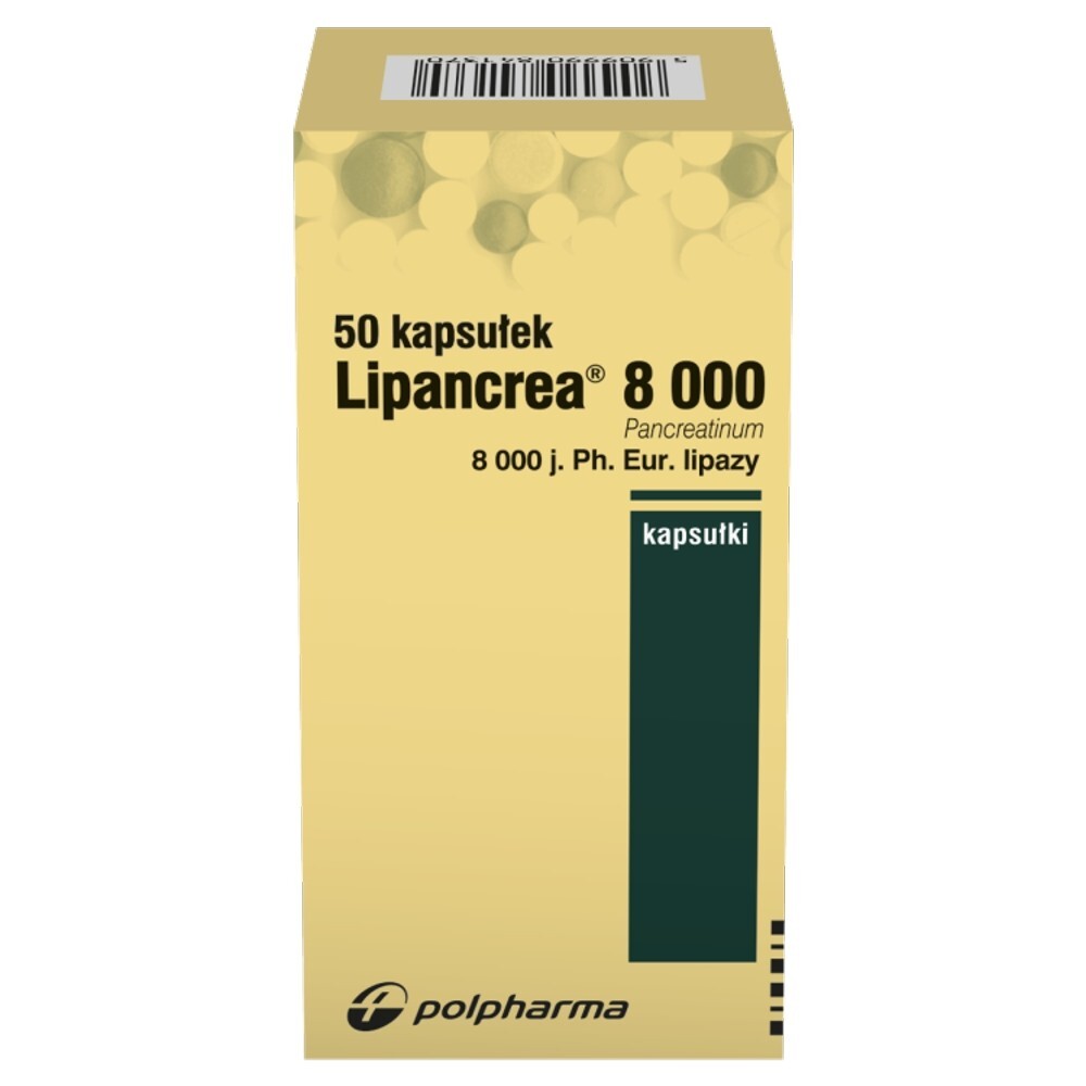 Lipancrea, kapsułki, 8000 j. lipazy, kapsułki, 50 kapsułek