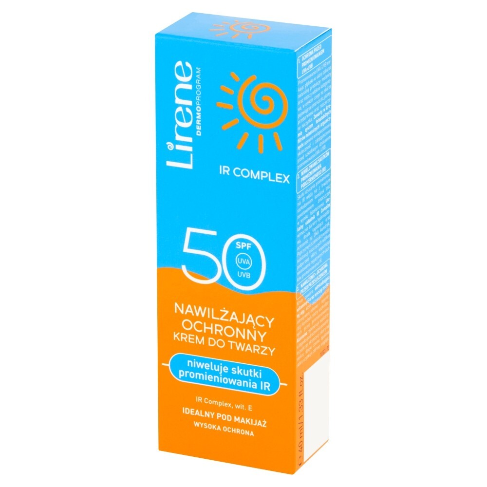 Lirene Sun - IR Complex, nawilżający krem do twarzy, ochronny, SPF50, 40 ml