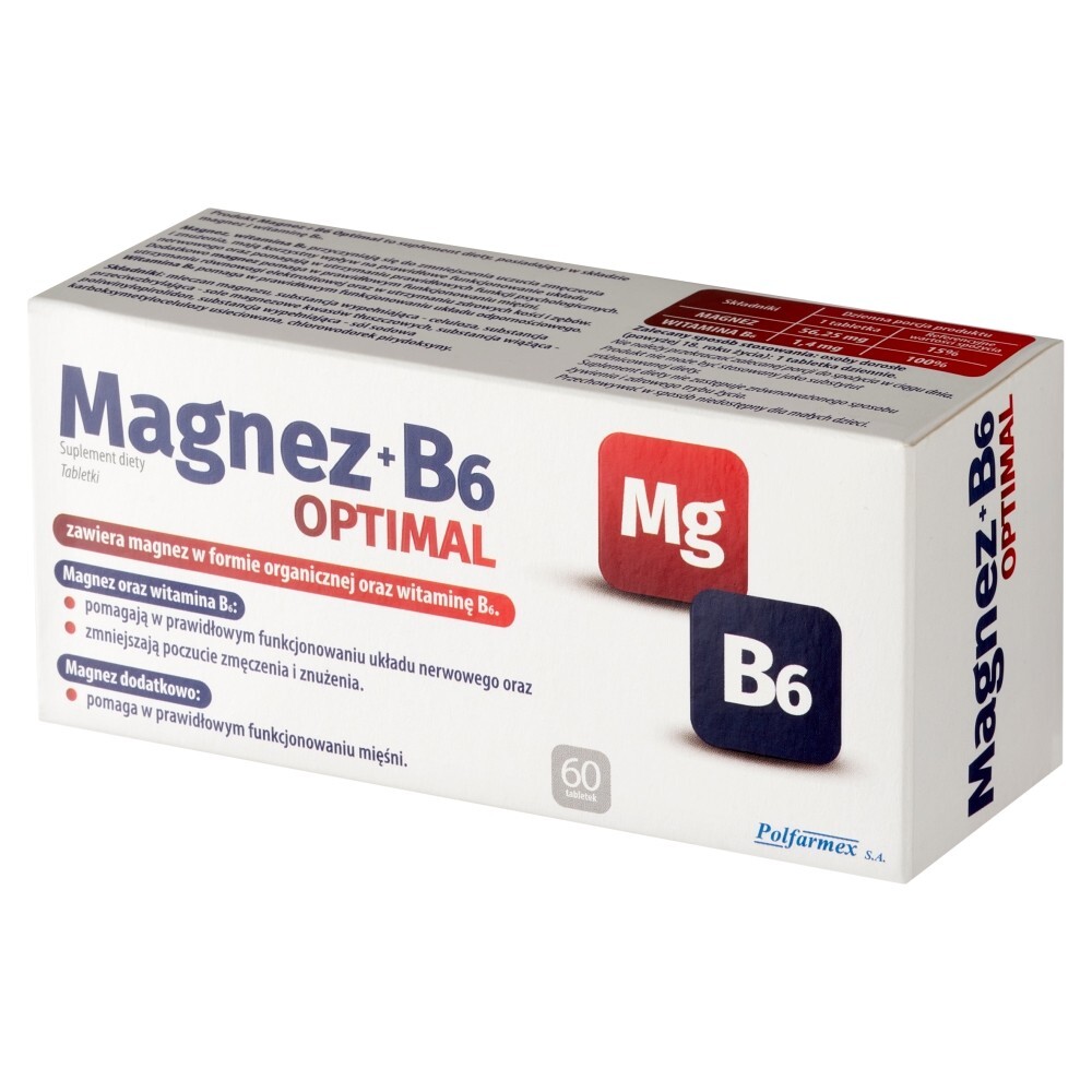 Magnez + B6 Optimal, tabletki, 60 tabletek